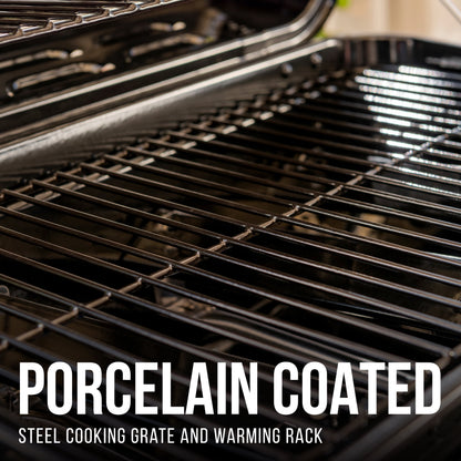 3-Burner Propane Gas Grill with Wheels and Side Shelves, Black