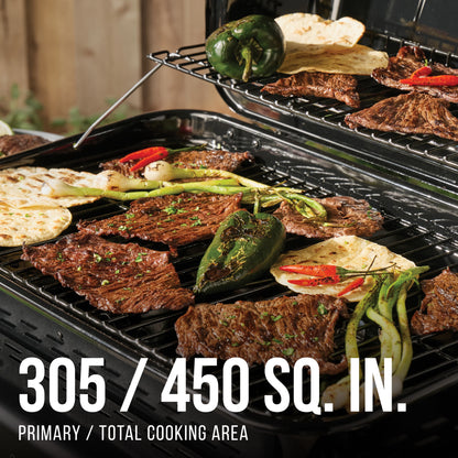 3-Burner Propane Gas Grill with Wheels and Side Shelves, Black