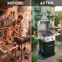 2 Burner Propane Gas Grill in Black — Before & After
