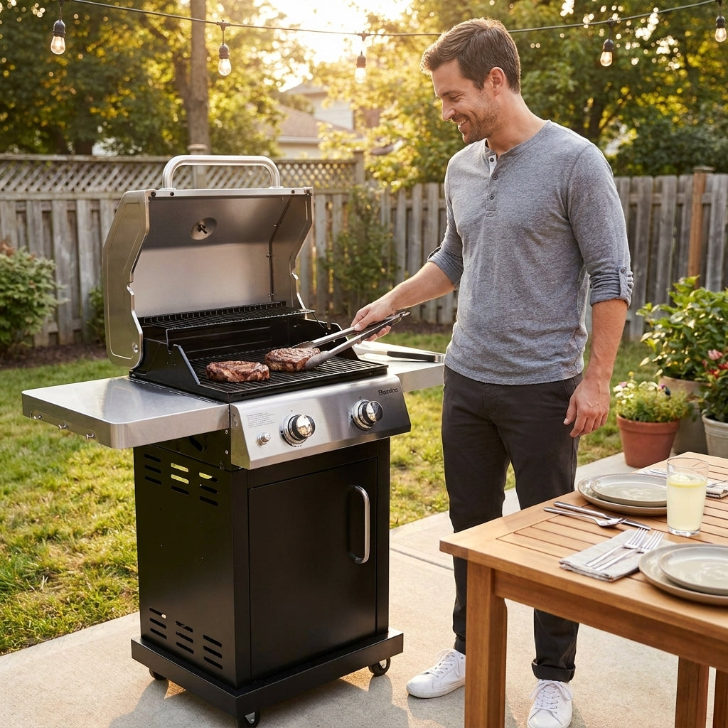 2 Burner Propane Gas Grill in Black — Lifestyle