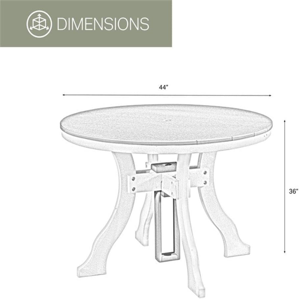 Five Piece round Dining Height Dining Set in Weatherwood/White