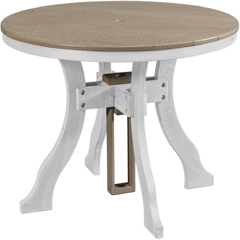 Five Piece round Dining Height Dining Set in Weatherwood/White