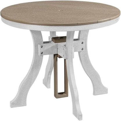 Five Piece round Dining Height Dining Set in Weatherwood/White