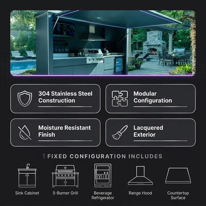 Customized Multi Functional Outdoor Kitchen BBQ Pod with Shelter Moisture Resistant Stainless Steel Outdoor Kitchen Patio Shed — Results & Stats
