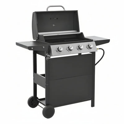4-Burner Portable Tabletop Propane Gas Grill in Black