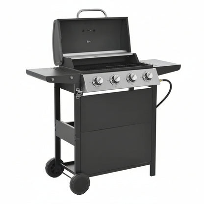 4-Burner Portable Tabletop Propane Gas Grill in Black
