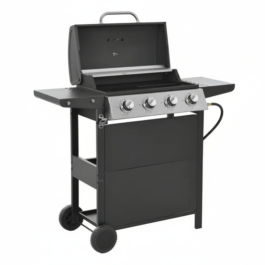 4-Burner Portable Tabletop Propane Gas Grill in Black