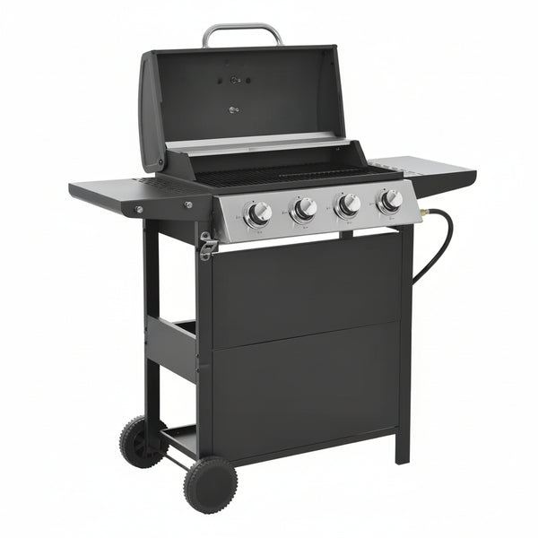 4-Burner Portable Tabletop Propane Gas Grill in Black