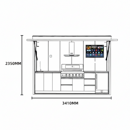 Customized Multi Functional Outdoor Kitchen BBQ Pod with Shelter Moisture Resistant Stainless Steel Outdoor Kitchen Patio Shed